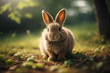 Foto op Canvas rabbit in the grass land © Yudio Studio