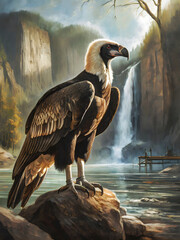 Andean Condor Art Poster In The Style Of Oil Painting
