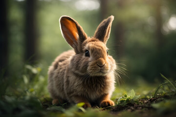 Naklejka na ściany i meble rabbit in the garden