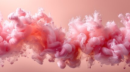  a group of red and pink inks floating in the air with a light pink back ground and a light pink back ground with a light pink back ground and white back ground.