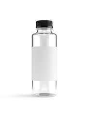 Blank plastic water bottle template on white background