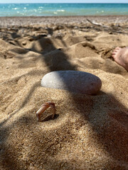 Fototapeta na wymiar sand and shells on the seashore