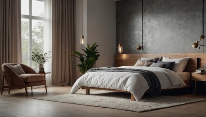 clean and cosy interior beautiful design ideas concept contemporary ideas design element room mockup template showcase backdrop bedroom with daylight cosy interior background