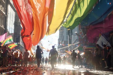 LGBTQ Pride paranormal. Rainbow akoisexual colorful chuckles diversity Flag. Gradient motley...