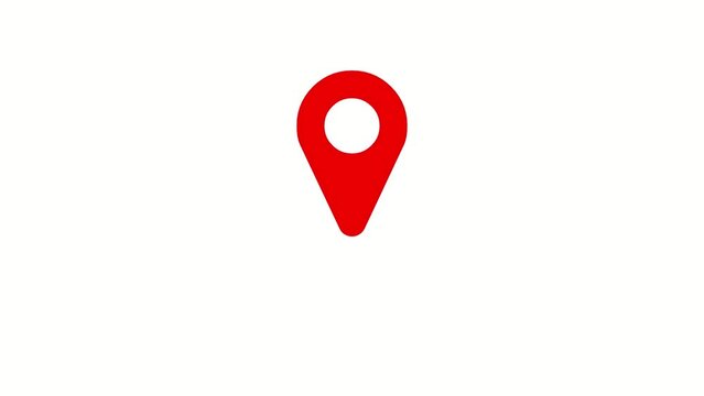 Animated Red Map Pointer. 4K Resolution. Set of Map Markers, GPS Icons, Navigation Symbols. Location and Travel Concept.