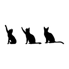 A collection of vector illustrations featuring various cat silhouettes, characterized by their graceful and elegant forms, perfect for use in design projects, logos, or decorative elements with a cont