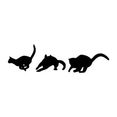 A collection of vector illustrations featuring various cat silhouettes, characterized by their graceful and elegant forms, perfect for use in design projects, logos, or decorative elements with a cont