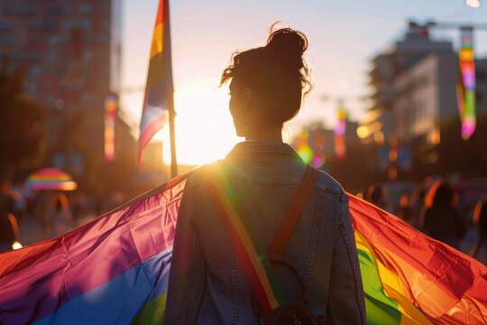 LGBTQ Pride lgbtq+ in religion. Rainbow thrust colorful lgbtqqiaap diversity Flag. Gradient motley colored dark liver LGBT rights parade festival humanity diverse gender illustration