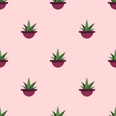seamless cactus pattern vector illustration
