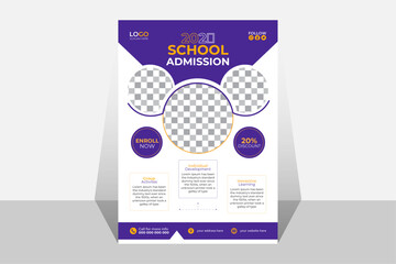 School admission flyer design template for kids