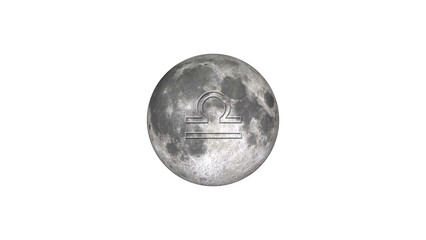 full moon in libra on transparent background