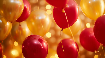 Wallpaper of yellow and red balloons for the holiday