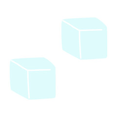 Hand drawn ice cubes, frozen water. Doodle vector illustration