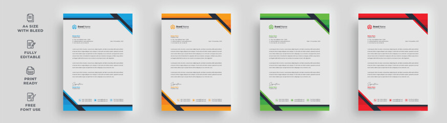 letterhead flyer corporate official abstract professional minimal simple creative modern informative newsletter magazine poster template design with logo