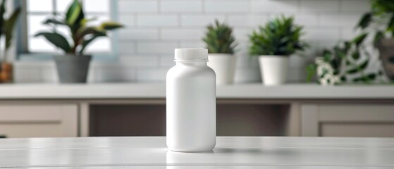 White Supplement Bottle