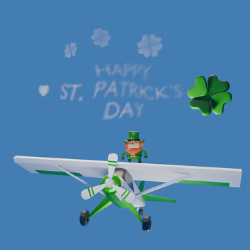 St. Patrick's Day poster. 3d render illustration.