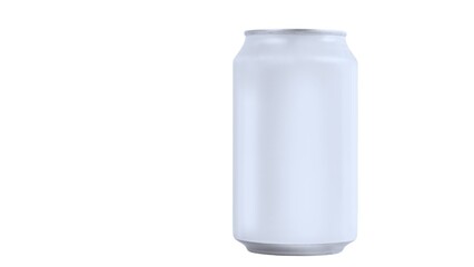 Energy drink soda can mockup template isolated on white background. Wet metal aluminum beverage drink can cutout, clipping path