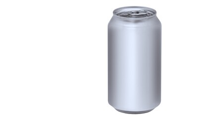 Energy drink soda can mockup template isolated on white background. Wet metal aluminum beverage drink can cutout, clipping path