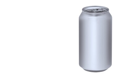 Energy drink soda can mockup template isolated on white background. Wet metal aluminum beverage drink can cutout, clipping path