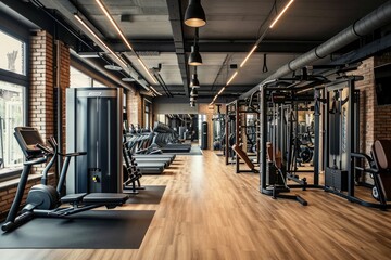 A bustling gym filled with various machines and equipment for a complete workout session, Personal training corner in a gym with a professional, AI Generated - obrazy, fototapety, plakaty