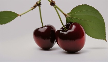 Crimson Delight: Fresh Red Berries on a Pristine White Background, A Burst of Natural Sweetness