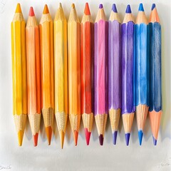 color pencils isolated on white background, Generative AI