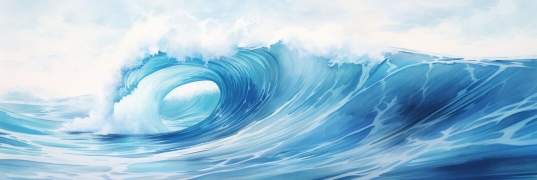 Serene ocean waves with a clear blue sky, depicting tranquility and the beauty of nature.