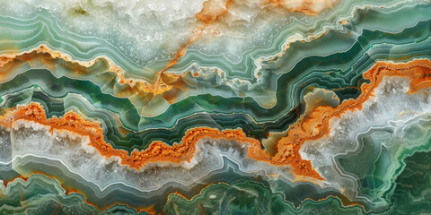 Close Up of Green and Orange Marble