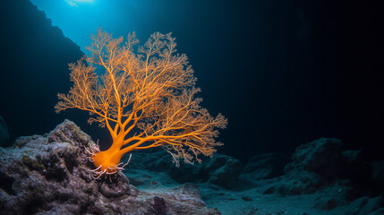 Fototapeta na wymiar deep sea gorgonian sea fan