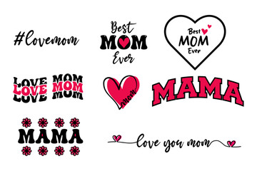 Set of mother's day lettering.