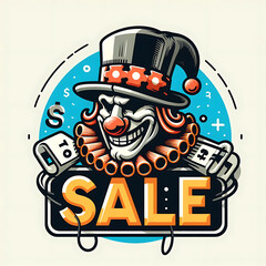 Naklejka premium April Fools Day Sale bunting and burst marketing template with copy space. EPS 10 vector.