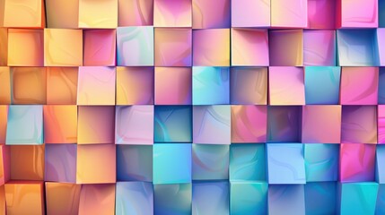 Colorful square cubes pattern as wall background. generative AI