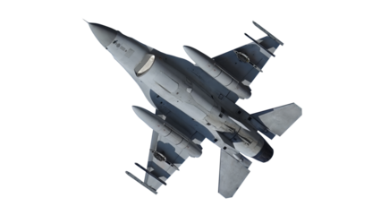 f 16 jet fighter on transparent background