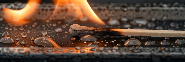 Ignition of matchstick striking against flint on matchbox no filters present. Concept Firestarter, Unfiltered, Matchstick Ignition, Flint Striking, Matchbox