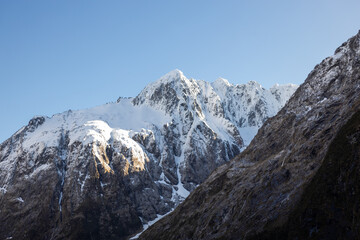 mountain texture with snow in mild ford sound