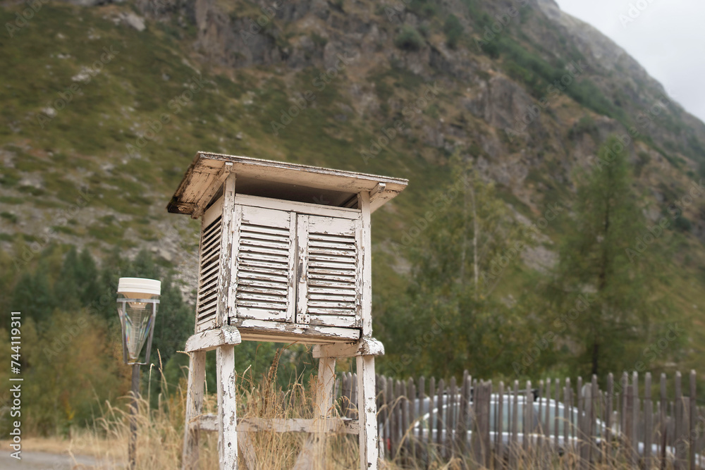 Wall mural Weather station in the mountains of the Alps in France