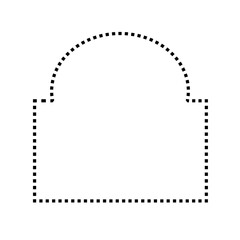 illustration of a dotted black outlined round dome building