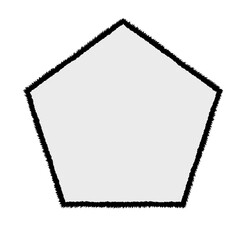 pentagon filled with white outlined in fuzzy black