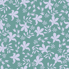 Fototapeta na wymiar botanical floral seamless illustration vintage repeat wallpaper background pattern