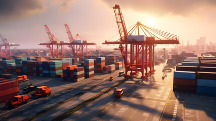 cargo ship in port