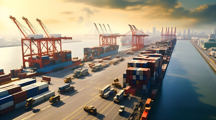 cargo ship in port