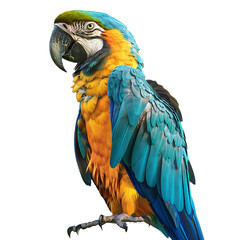 Blue and Yellow Parrot Perched on Branch
