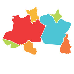 região amazônica, mapa Amazônia, região norte, região norte brasil, mapa do norte  © Manoel