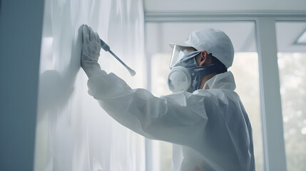 A worker is captured in a close-up shot as they install a plastic window, their expertise evident in the careful positioning of the frame for a secure and visually app.