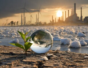 Global warming concept generated with artificial image