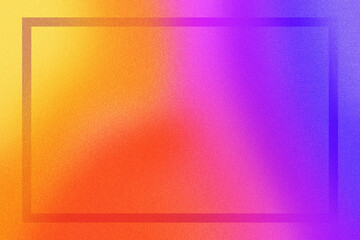 Vibrant hues of orange and yellow purple pink frame border textured background,adorned with noise elements and grit and grain effects, offering a visually appealing option for banners and web