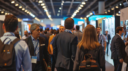 Fototapeta premium crowded expo networking