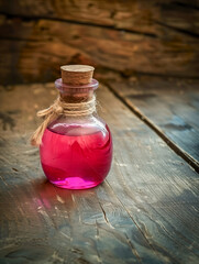 Artisanal Pink Potion in Glass Flask