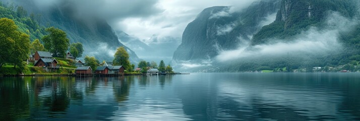Serene fjords and misty cliffs