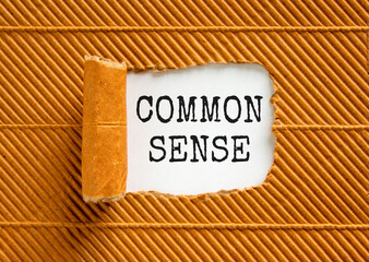 Common sense symbol. Concept words Common sense on beautiful white paper. Beautiful brown paper...